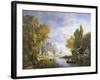 A River Scene in France-Charles Euphrasie Kuwasseg-Framed Giclee Print