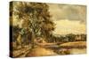 A Riverside, 1829 (Oil on Panel)-Frederick Waters Watts-Stretched Canvas