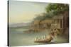 A Riverside Dwelling, Indo-China-George Chinnery-Stretched Canvas