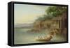 A Riverside Dwelling, Indo-China-George Chinnery-Framed Stretched Canvas