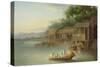 A Riverside Dwelling, Indo-China-George Chinnery-Stretched Canvas