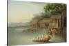 A Riverside Dwelling, Indo-China-George Chinnery-Stretched Canvas