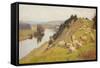 A Riverside Pasture with Sheep-William Sidney Cooper-Framed Stretched Canvas