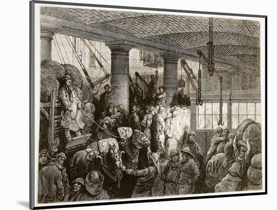 A Riverside Street, from 'London, a Pilgrimage', Written by William Blanchard Jerrold-Gustave Doré-Mounted Giclee Print