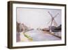 A Riverside Village with Windmills-Lesser Ury-Framed Giclee Print