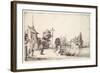 A Road Along the River Bank-Jacques Callot-Framed Giclee Print