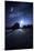 A Road in a Park at Night Against Moon and Moody Sky, Moscow, Russia-null-Mounted Photographic Print