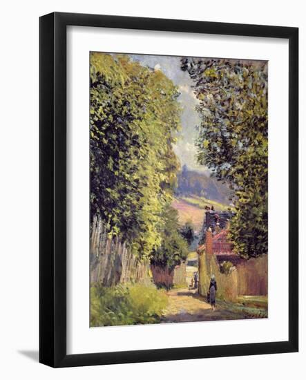 A Road in Louveciennes, 1883-Alfred Sisley-Framed Giclee Print