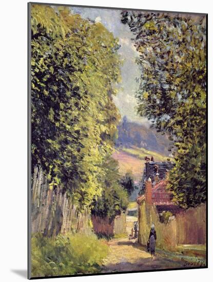 A Road in Louveciennes, 1883-Alfred Sisley-Mounted Giclee Print