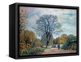 A Road in Seine-Et-Marne, 1878-Alfred Sisley-Framed Stretched Canvas