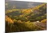 A Road Meanders Through the Brilliant Fall Colors of the San Juan Mountains of Colorado-John Alves-Mounted Photographic Print