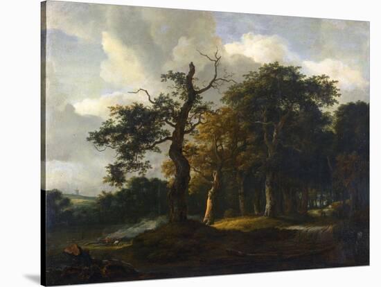 A Road Through an Oak Wood-Jacob Isaacksz Van Ruisdael-Stretched Canvas