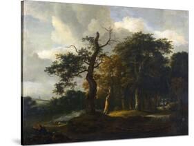 A Road Through an Oak Wood-Jacob Isaacksz Van Ruisdael-Stretched Canvas