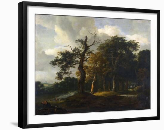 A Road Through an Oak Wood-Jacob Isaacksz Van Ruisdael-Framed Giclee Print