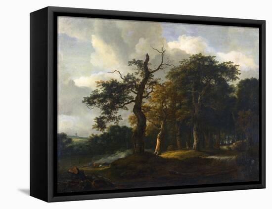 A Road Through an Oak Wood-Jacob Isaacksz Van Ruisdael-Framed Stretched Canvas