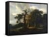 A Road Through an Oak Wood-Jacob Isaacksz Van Ruisdael-Framed Stretched Canvas