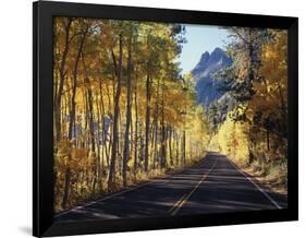 A Road Through the Autumn Colors of Aspen Trees in the June Lake Loop-Christopher Talbot Frank-Framed Photographic Print