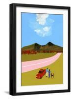 A road trip with the couple and their dog-Hiroyuki Izutsu-Framed Giclee Print