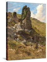 A Rocky Outcrop-Arthur Hughes-Stretched Canvas