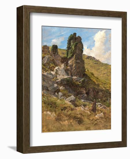 A Rocky Outcrop-Arthur Hughes-Framed Giclee Print