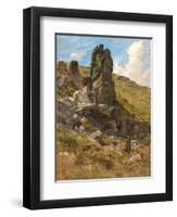 A Rocky Outcrop-Arthur Hughes-Framed Giclee Print