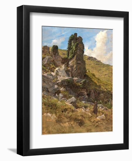 A Rocky Outcrop-Arthur Hughes-Framed Giclee Print