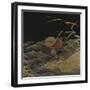 A Roironuri Ground Suzuribako Depicting Two Mandarin Ducks-null-Framed Giclee Print