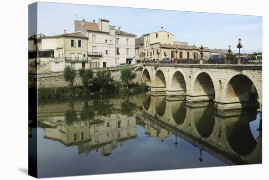 A Roman Bridge, Built in the Reign of the Emperor Tiberius, Spans the River Vidourle at Sommieres-Stuart Forster-Stretched Canvas