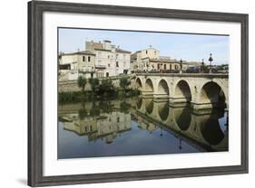 A Roman Bridge, Built in the Reign of the Emperor Tiberius, Spans the River Vidourle at Sommieres-Stuart Forster-Framed Photographic Print