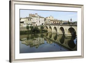 A Roman Bridge, Built in the Reign of the Emperor Tiberius, Spans the River Vidourle at Sommieres-Stuart Forster-Framed Photographic Print