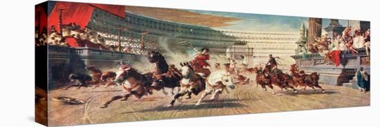 A Roman Chariot Race, Illustration from 'Hutchinson's History of the Nations'-null-Stretched Canvas