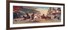 A Roman Chariot Race, the Circus Maximus, 20th Century-null-Framed Giclee Print