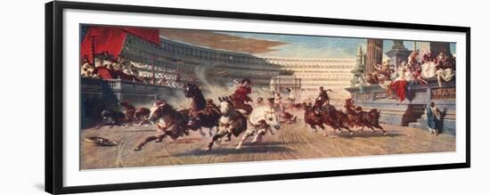 A Roman Chariot Race, the Circus Maximus, 20th Century-null-Framed Premium Giclee Print