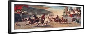 A Roman Chariot Race, the Circus Maximus, 20th Century-null-Framed Premium Giclee Print