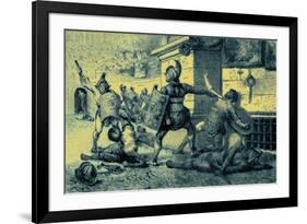 A Roman Holiday, Combat of Gladiators-English-Framed Giclee Print