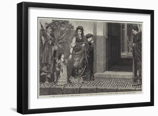 A Roman Lady Returning from Making Purchases-Sir Lawrence Alma-Tadema-Framed Giclee Print