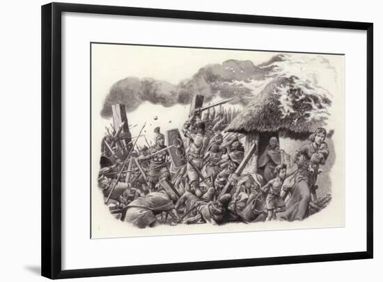 A Roman Legion Storms Maiden Castle-Pat Nicolle-Framed Giclee Print