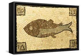 A Roman Mosaic Panel Depicting a Fish-null-Framed Stretched Canvas