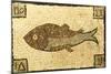 A Roman Mosaic Panel Depicting a Fish-null-Mounted Giclee Print