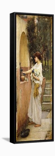 A Roman Offering-John William Waterhouse-Framed Stretched Canvas