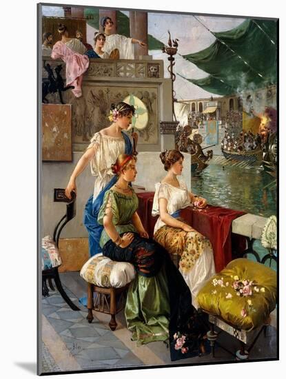 A Roman Spectacle (Oil on Canvas)-Blas Olleros y Quintana-Mounted Giclee Print