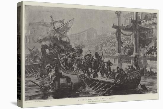 A Roman Spectacular Naval Battle-Ulpiano Checa Y Sanz-Stretched Canvas