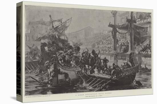 A Roman Spectacular Naval Battle-Ulpiano Checa Y Sanz-Stretched Canvas