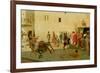 A Roman Street Scene with Musicians and a Performing Monkey-Modesto Faustini-Framed Giclee Print