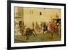 A Roman Street Scene with Musicians and a Performing Monkey-Modesto Faustini-Framed Giclee Print