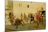 A Roman Street Scene with Musicians and a Performing Monkey-Modesto Faustini-Mounted Giclee Print