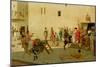 A Roman Street Scene with Musicians and a Performing Monkey-Modesto Faustini-Mounted Giclee Print