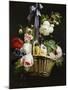 A Romantic Basket of Flowers-Antoine Berjon-Mounted Giclee Print