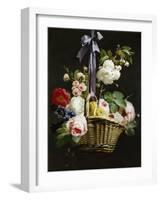 A Romantic Basket of Flowers-Antoine Berjon-Framed Giclee Print