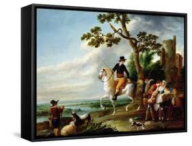 A Romantic Meeting-Louis Joseph Watteau-Framed Stretched Canvas